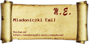 Mladoniczki Emil névjegykártya