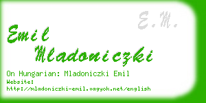 emil mladoniczki business card